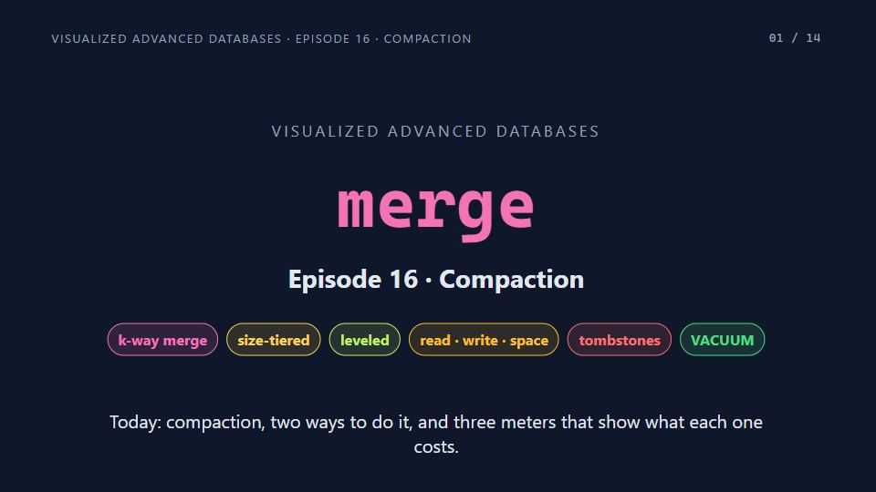 Title card of Episode 16: Compaction