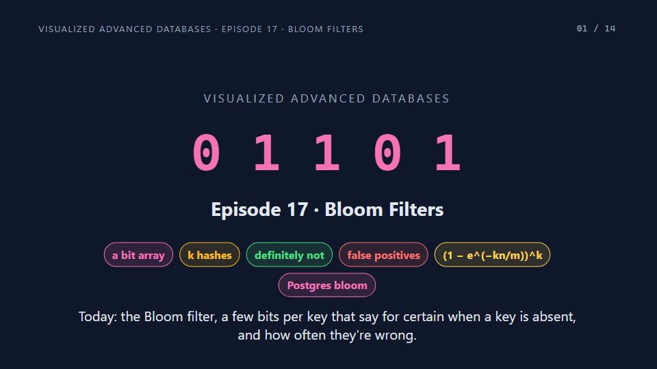 Title card of Episode 17: Bloom Filters